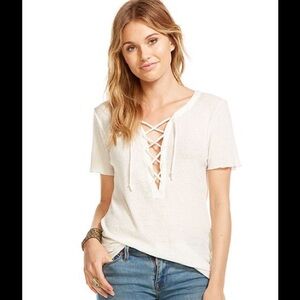 NWT- Lace Up hi-low Tee